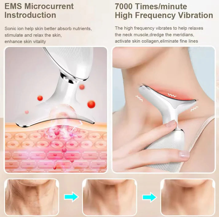 LED Face & Neck Wrinkle Massager 7-in-1 Facial LED Sculptor