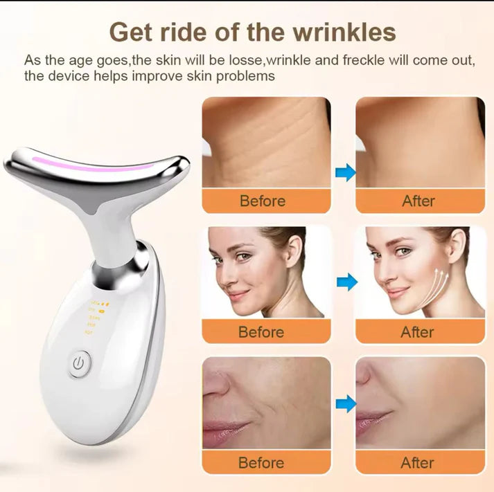 LED Face & Neck Wrinkle Massager 7-in-1 Facial LED Sculptor