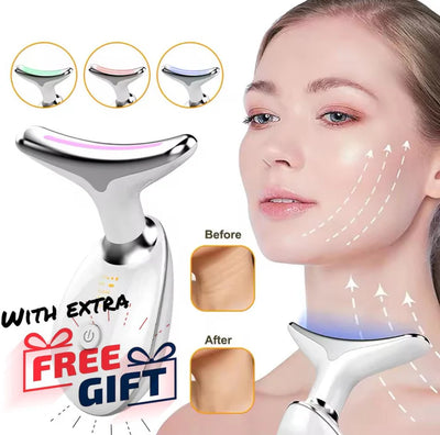 LED Face & Neck Wrinkle Massager 7-in-1 Facial LED Sculptor