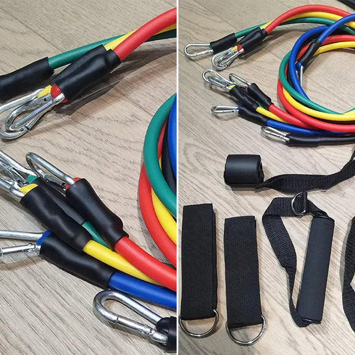 11Pcs Pull Rope Resistance Bands Set (100 lbs)