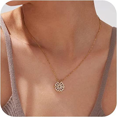 Four Leaf Clover Heart Necklace
