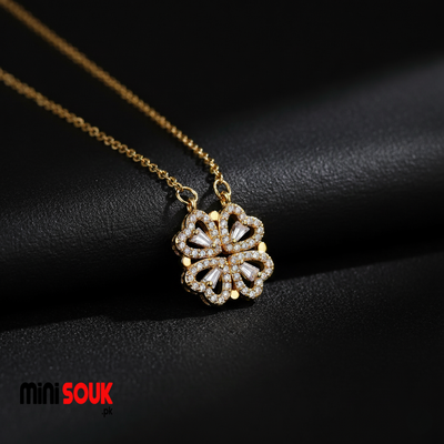 Four Leaf Clover Heart Necklace