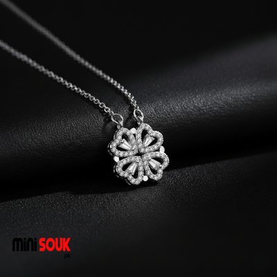 Four Leaf Clover Heart Necklace