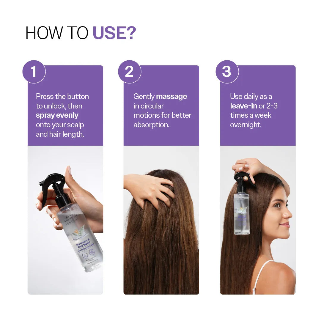 Rosemary & Rice Water Hair Growth Spray for Hair Growth & Thickness – 200 ML